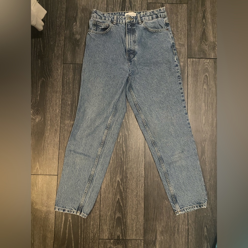 Zara Light Blue High-Waist Straight Jeans